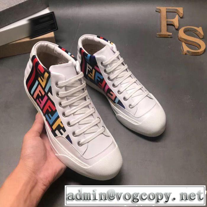  フェンディ FENDI 新作アイテム60％OFF ハイトップシューズ ブランド新作2018 2色可選 