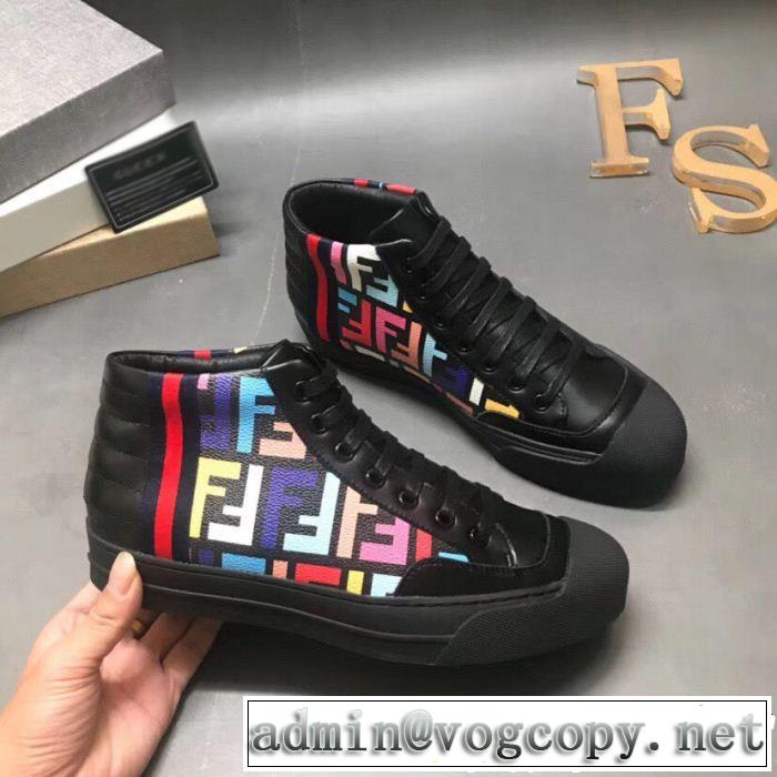 フェンディ FENDI 新作アイテム60％OFF ハイトップシューズ ブランド新作2018 2色可選