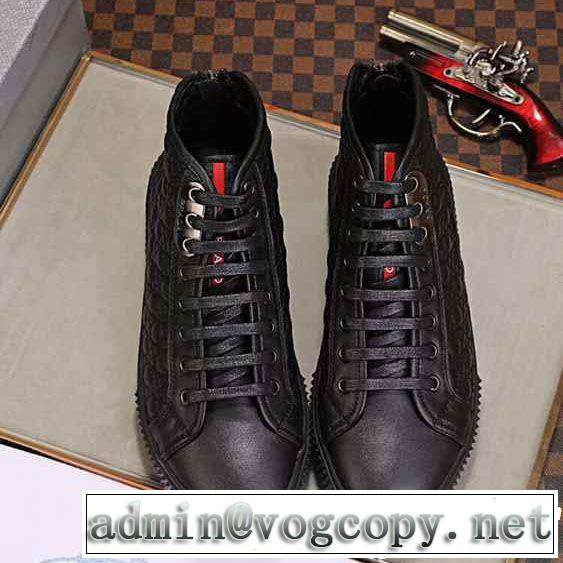 コレは買い！最安値 プラダ PRADA ハイトップシューズ 毎週更新ブランド新作