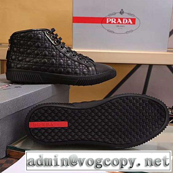 コレは買い！最安値 プラダ PRADA ハイトップシューズ 毎週更新ブランド新作