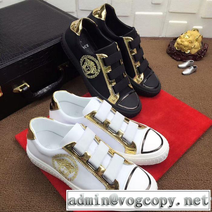 ファッショニスタ愛用 2018新品 ヴェルサーチ VERSACE 2色可選 カジュアルシューズ