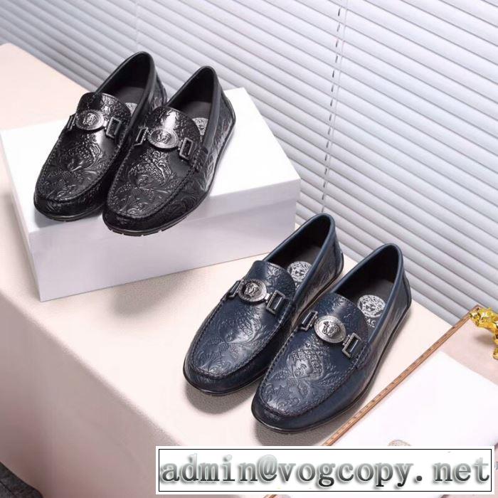 一味違うデザインヴェルサーチ VERSACE 2018新品 2色可選 フラットシューズ