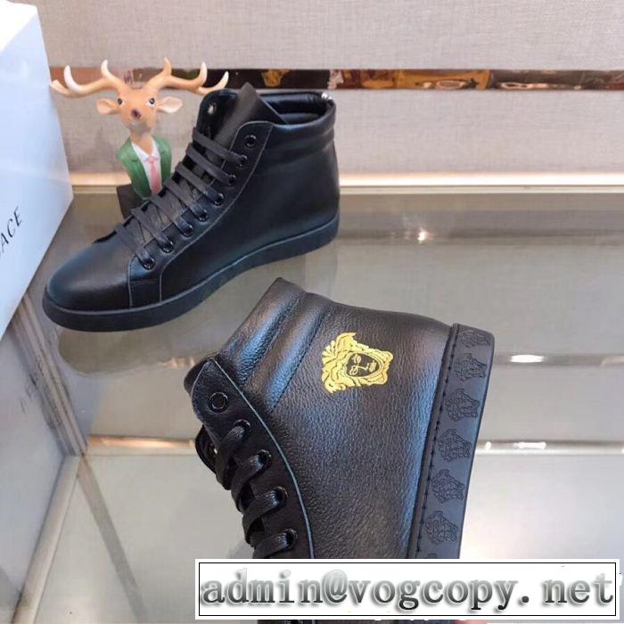 冬限定の人気おすすめ  2色可選 ヴェルサーチVERSACE2018年秋冬コレクション ハイトップシューズ