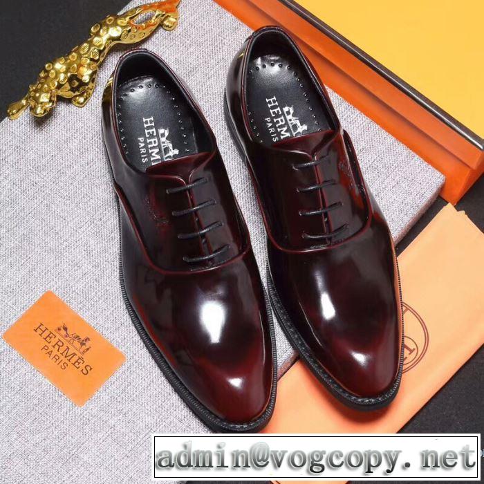 エルメス HERMES 2018人気の主流アイテム  ビジネスシューズ 2色可選 ファッションの最先端！