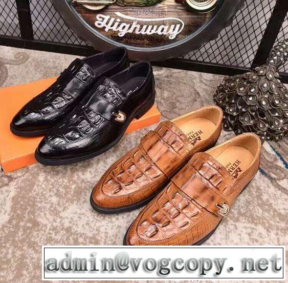 モデル大絶賛 エルメス HERMES 2018年春夏入荷 ビジネスシューズ 2色可選 芸能人愛用