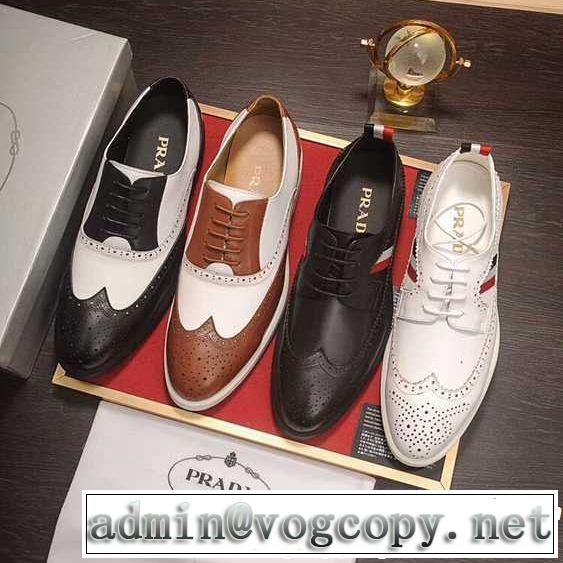 ファッションの最先端！プラダ 2018年秋冬シーズン PRADA 4色可選 ビジネスシューズ格上げ！