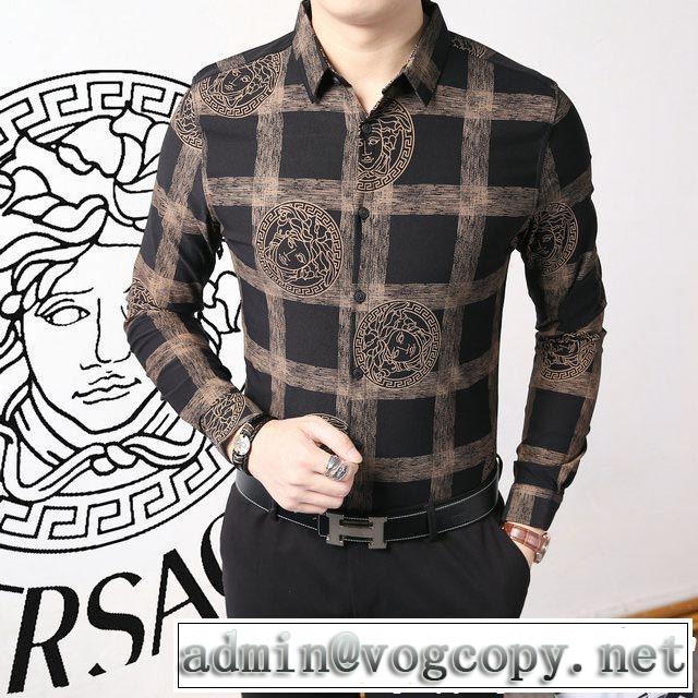 ヴェルサーチ ミックス感が溢れる 2018新品入荷 VERSACEシャツ 2色可選美品*入手困難