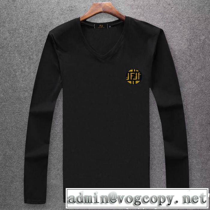  有名人同じアイテム フェンディ FENDI 大胆なデザイン  長袖 Tシャツ 多色可選 数量限定再入荷