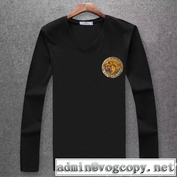  ファッショニスタ愛用 ヴェルサーチVERSACE 稀少*入手困難 長袖 Tシャツ 多色可選 魅力をプラス