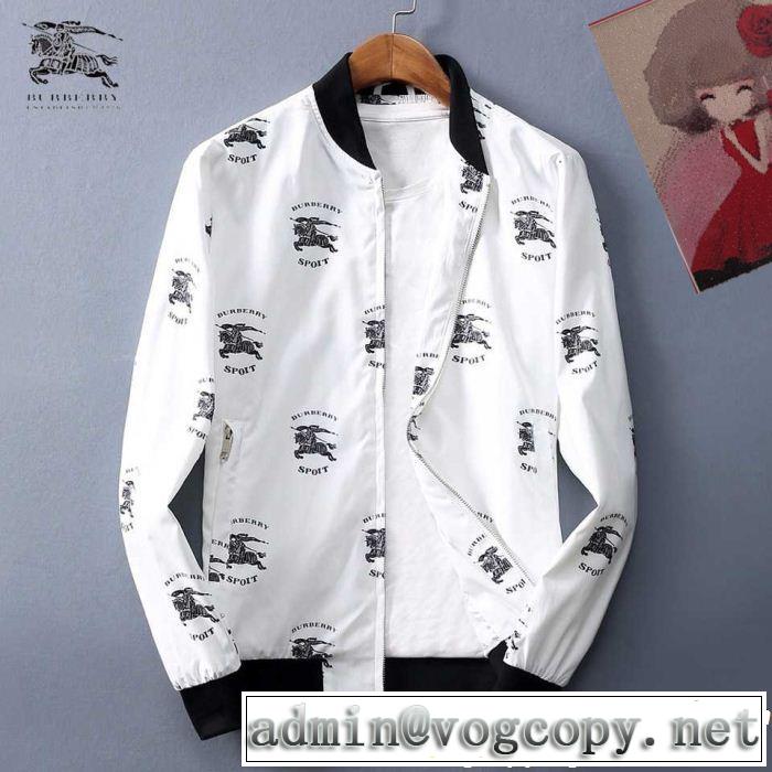 バーバリー コピーBURBERRY総柄ミリタリージャケットMA-1ブルゾンカジュアル白黒長袖防風2色可選秋冬赤字超特価格安