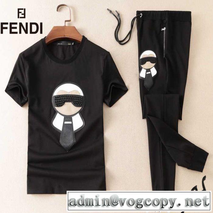 個性的なモデル フェンディ超定番人気 FENDI半袖Ｔシャツ2018年春夏入荷上下セット