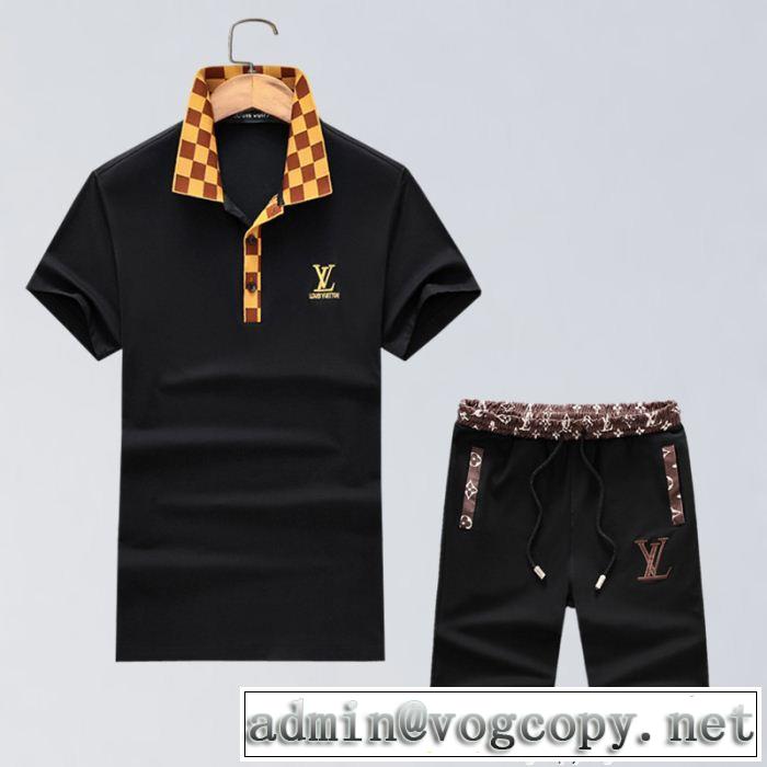  2018新品入荷 ルイ ヴィトン LOUIS VUITTON 半袖セットアップ 2色可選大人っぽく知的な