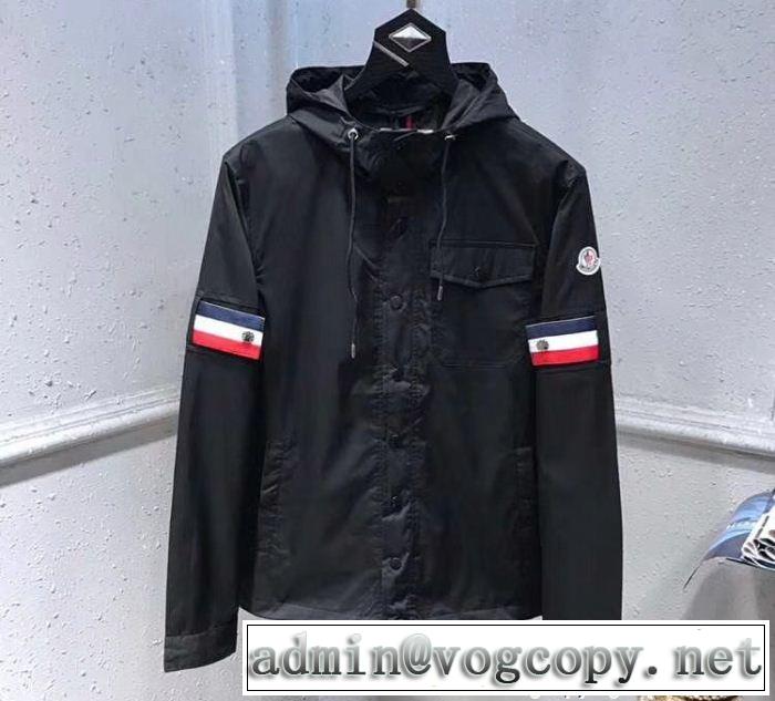 今季注目であるMONCLERコピーモンクレールジャケットメンズフード付きブラックのブルゾンコート