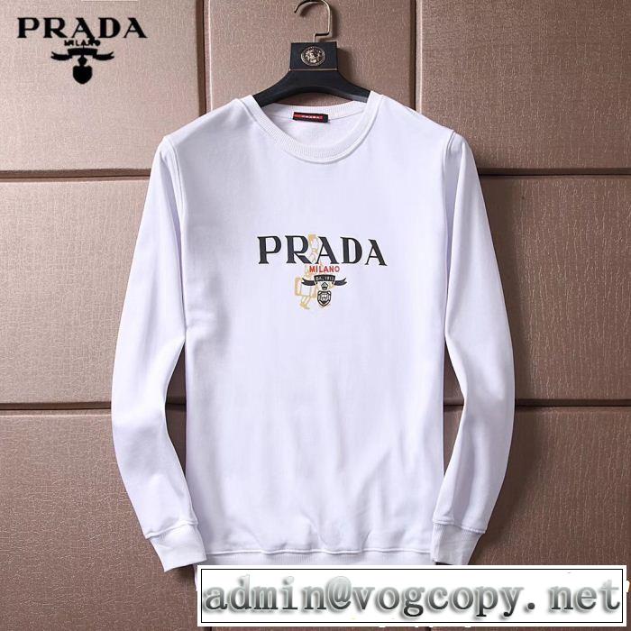 秋冬超人気の最新作 プラダ PRADA  2色可先 上品でベーシック 長袖Tシャツ 稀少*入手困難