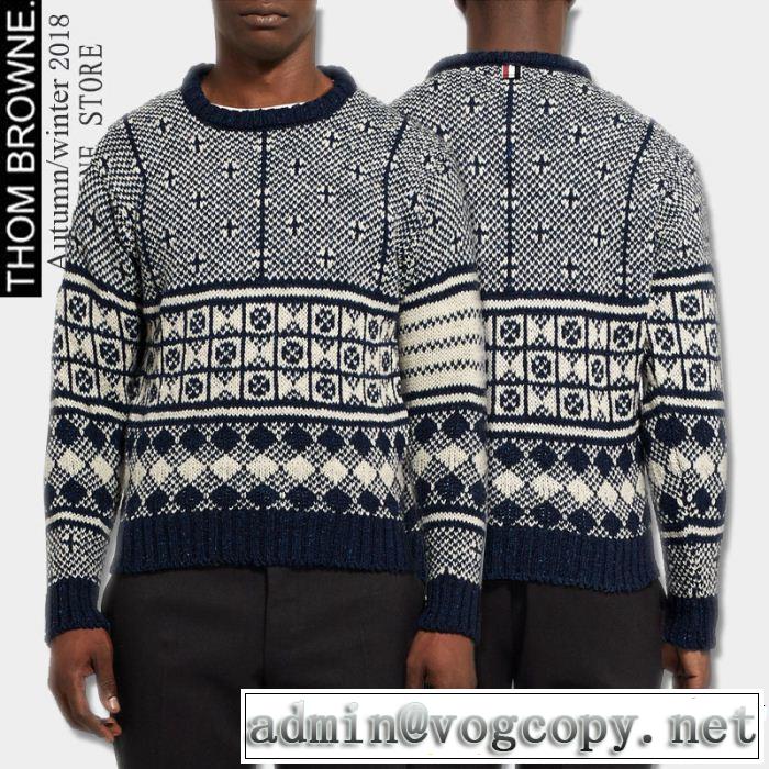 THOM BROWNE トムブラウン プルオーバー 3色可選 2018秋冬の定番新品到来! 今季爆発的な人気