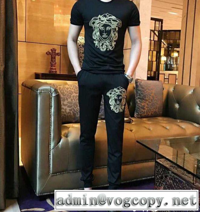 VERSACE 半袖セットアップ人気デザインで欲しい2018新品入荷 上下セットヴェルサーチ