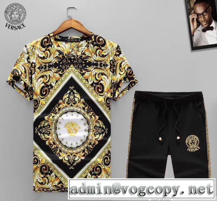 ファッション度アップ VERSACE 2018年春夏入荷半袖セットアップ ヴェルサーチストリートファッション