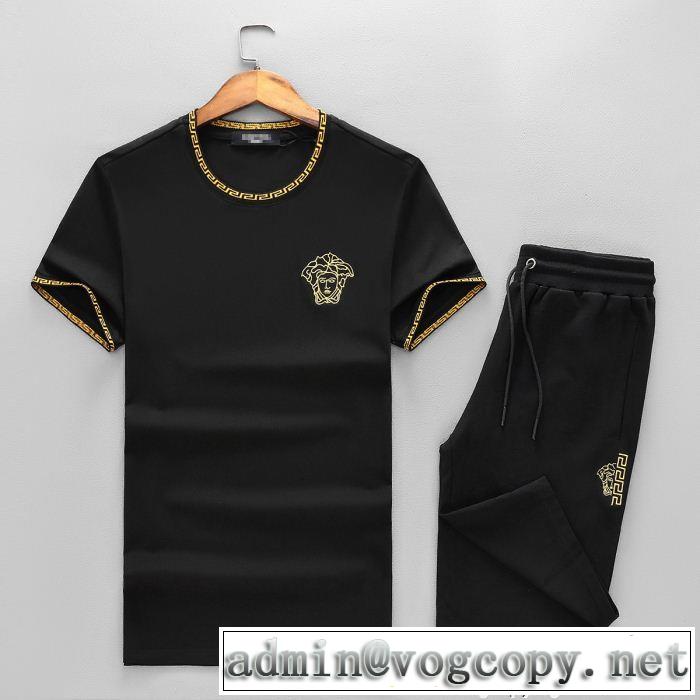 人気デザインで欲しいヴェルサーチ VERSACE 2018新品入荷 半袖セットアップ 2色可選