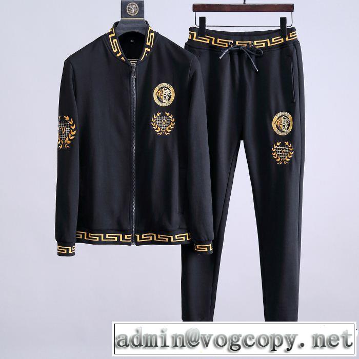 ミックス感が溢れる ヴェルサーチVERSACE 最近人気一番！ 上下セット 2色可選 良好品
