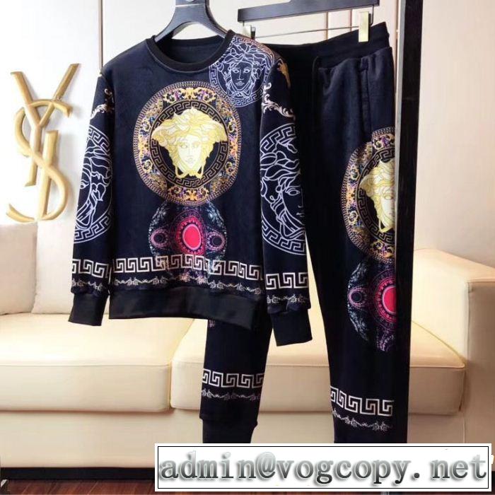 VERSACE ヴェルサーチ 上下セット 2色可選 期間限定セール 2018人気の主流アイテム 再入荷！