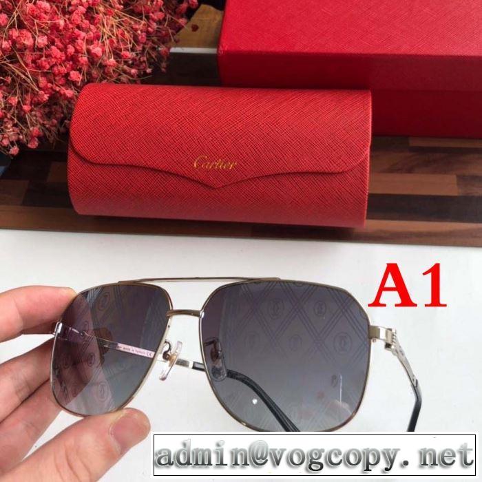 爆発的人気 2019春夏のトレンド新商品  サングラス  多色可選  カルティエ CARTIER