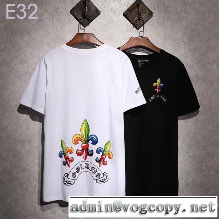 【2019年】夏のファッション 爽やかカジュアル人気 クロムハーツ CHROME HEARTS 半袖Tシャツ 2色可選 男女兼用