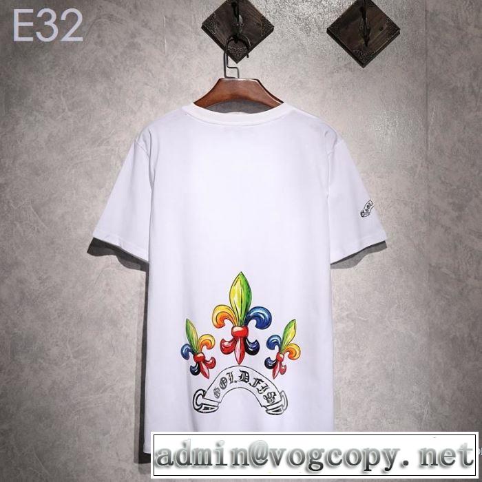 【2019年】夏のファッション 爽やかカジュアル人気 クロムハーツ CHROME HEARTS 半袖Tシャツ 2色可選 男女兼用