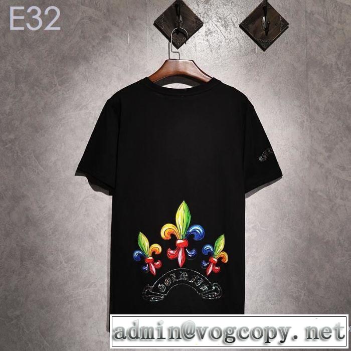 【2019年】夏のファッション 爽やかカジュアル人気 クロムハーツ CHROME HEARTS 半袖Tシャツ 2色可選 男女兼用