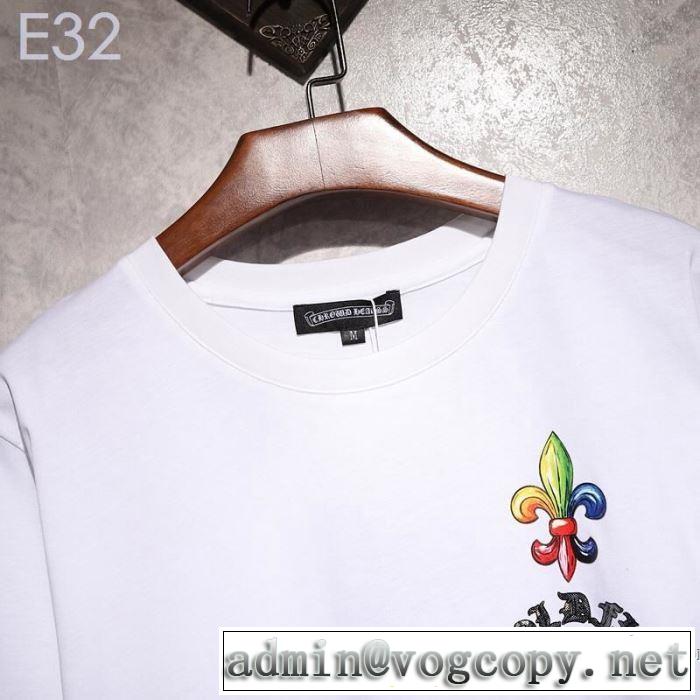 【2019年】夏のファッション 爽やかカジュアル人気 クロムハーツ CHROME HEARTS 半袖Tシャツ 2色可選 男女兼用