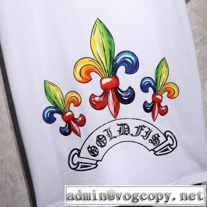 【2019年】夏のファッション 爽やかカジュアル人気 クロムハーツ CHROME HEARTS 半袖Tシャツ 2色可選 男女兼用