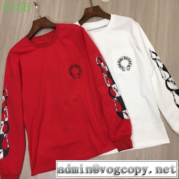 春夏シンプルファッションでOK！ 2019年の夏のマスト クロムハーツ CHROME HEARTS 長袖Tシャツ 2色可選