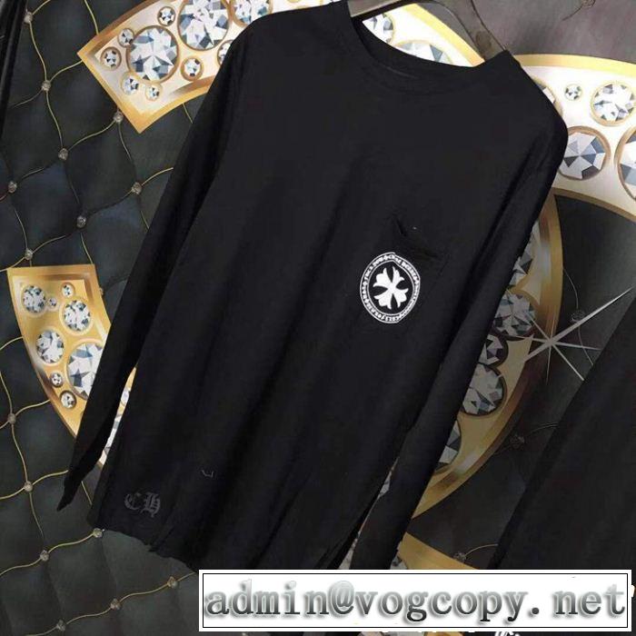 2019夏ファション新品 CHROME HEARTS クロムハーツ春夏のトレンドアイテム 長袖Tシャツ流行アイテム