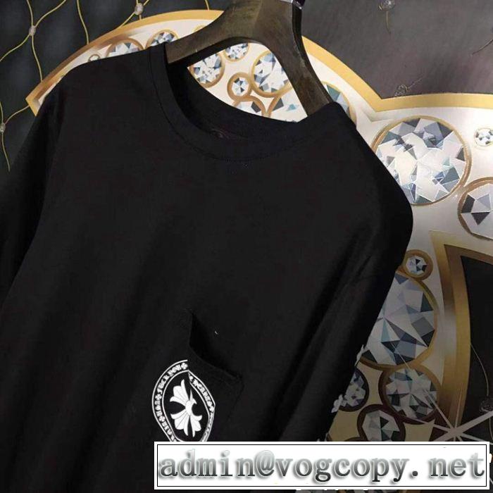 2019夏ファション新品 CHROME HEARTS クロムハーツ春夏のトレンドアイテム 長袖Tシャツ流行アイテム