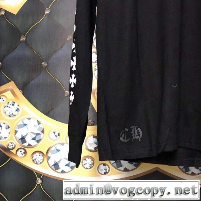 2019夏ファション新品 CHROME HEARTS クロムハーツ春夏のトレンドアイテム 長袖Tシャツ流行アイテム