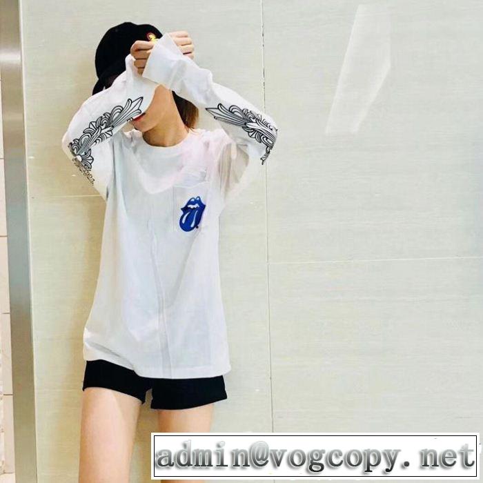 2019に人気もまだまだ継続しています CHROME HEARTS 長袖Tシャツ色にも流行りクロムハーツ