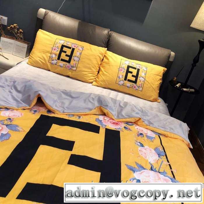 フェンディオシャレスタイルが今年流 FENDI 寝具4点セット 2019トレンドファッション新品