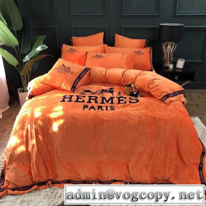今季トレンドをうまく取り HERMES 寝具4点セット 最速2019秋冬トレンドブランド エルメス