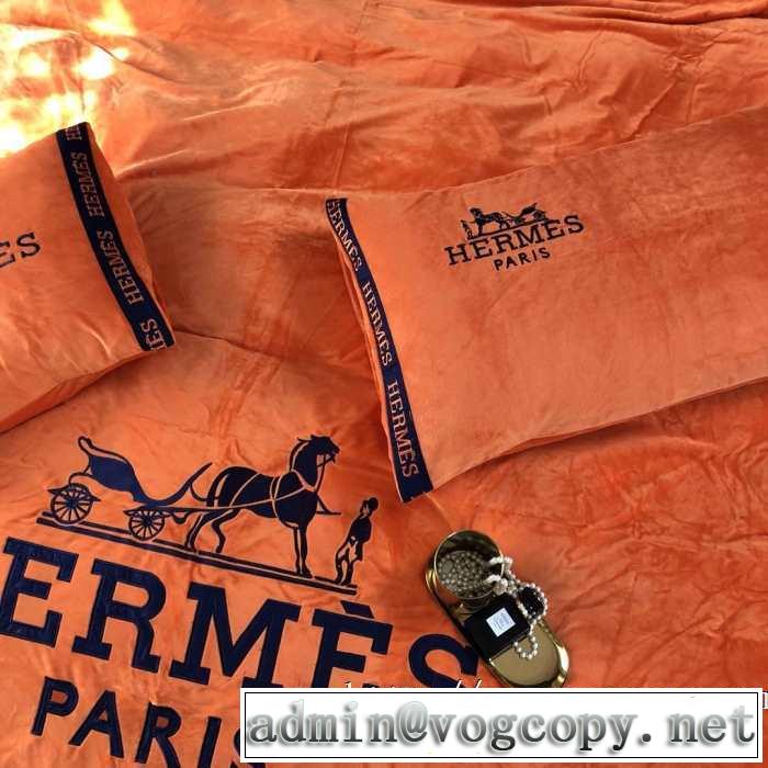 今季トレンドをうまく取り HERMES 寝具4点セット 最速2019秋冬トレンドブランド エルメス