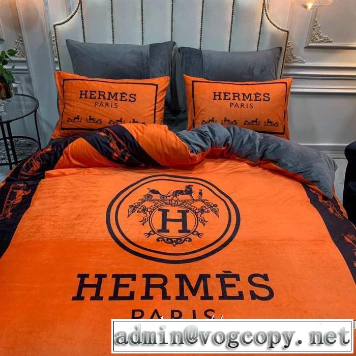HERMES速報！2019年秋ファッショントレンド エルメス 寝具4点セットさわやかに新品おすすめ