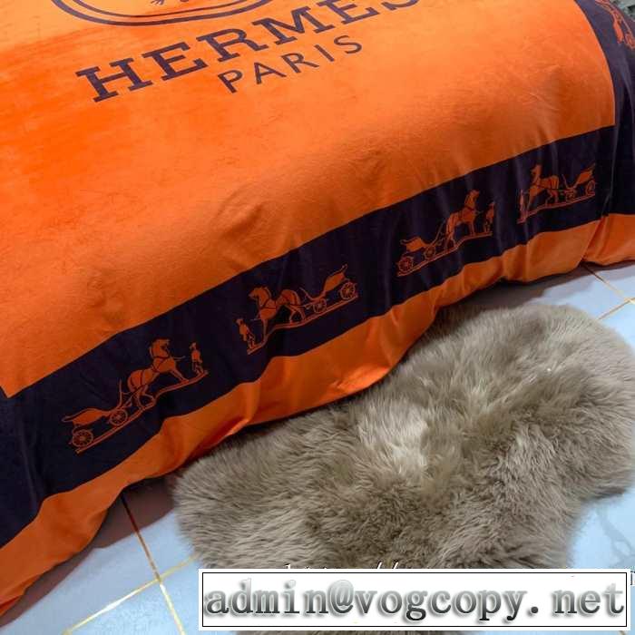 HERMES速報！2019年秋ファッショントレンド エルメス 寝具4点セットさわやかに新品おすすめ
