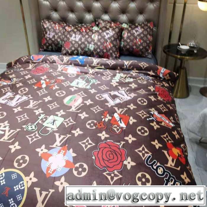 とにかく完璧ブランド新作 ルイ ヴィトン LOUIS VUITTON 最速2019秋冬トレンドブランド  寝具4点セット