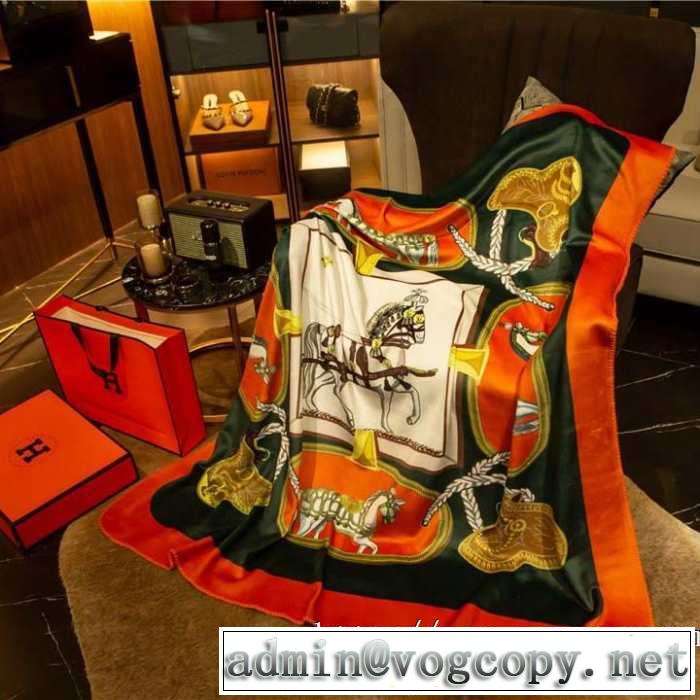 超極細繊維を使用した美品 エルメス HERMES 2019夏色っぽさ ブランケット セレブ愛用　贈り物にも最適