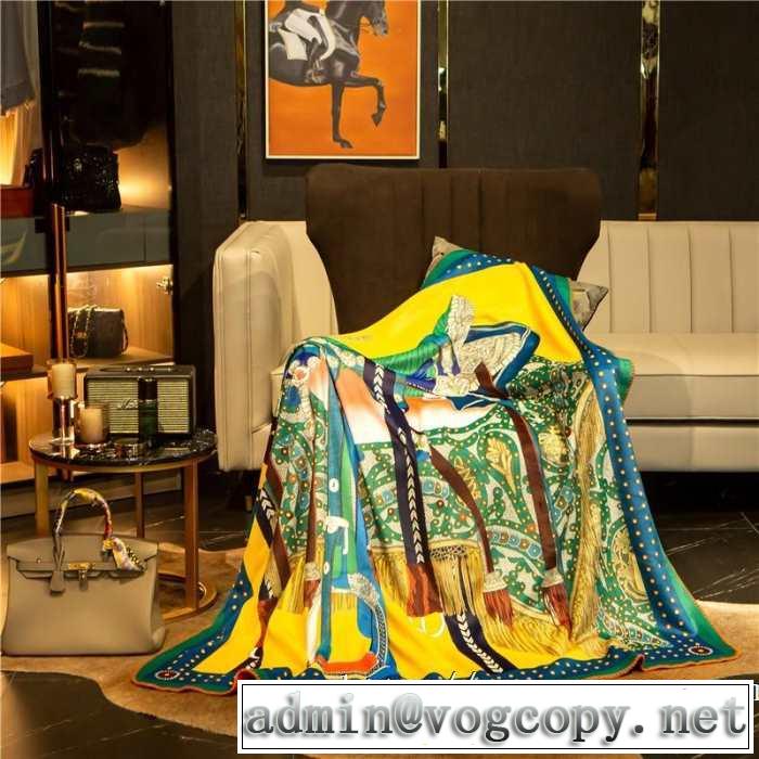 この優しさや高級感をゲット エルメス HERMES すっきりした印象に ブランケット 毛布としても素敵 