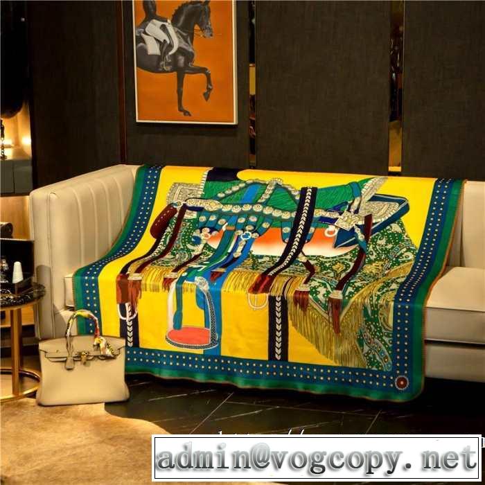 この優しさや高級感をゲット エルメス HERMES すっきりした印象に ブランケット 毛布としても素敵