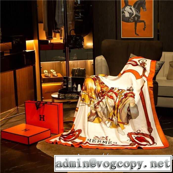 エルメス HERMES ぜひ今年のトレンドをチェック ブランケット 吸汗性に優れた天然素材 なめらかな手触り