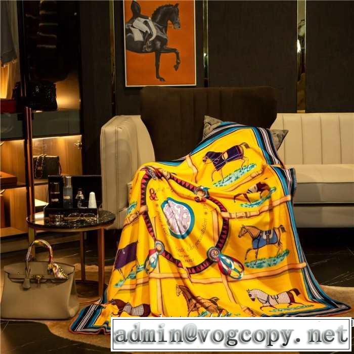 ブランケット まずは定番！人気アイテム エルメス 極上の肌触り HERMES  最高品質の繊維で密織りされている