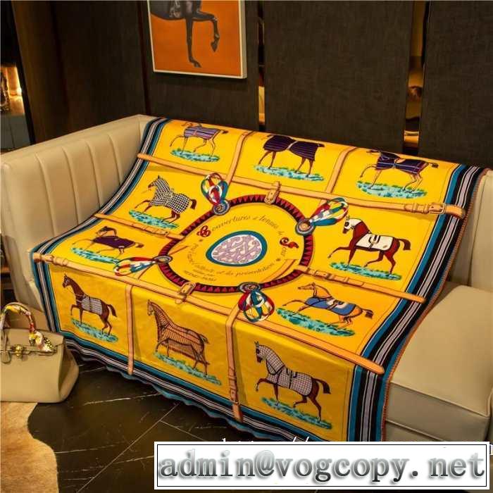 ブランケット まずは定番！人気アイテム エルメス 極上の肌触り HERMES  最高品質の繊維で密織りされている