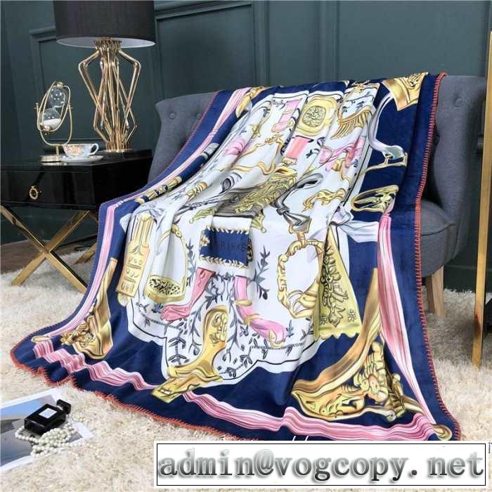 おすすめ大人かわいい着こなし エルメス高密度の超極細の繊維を使う HERMES ブランケット 四季通用 超便利