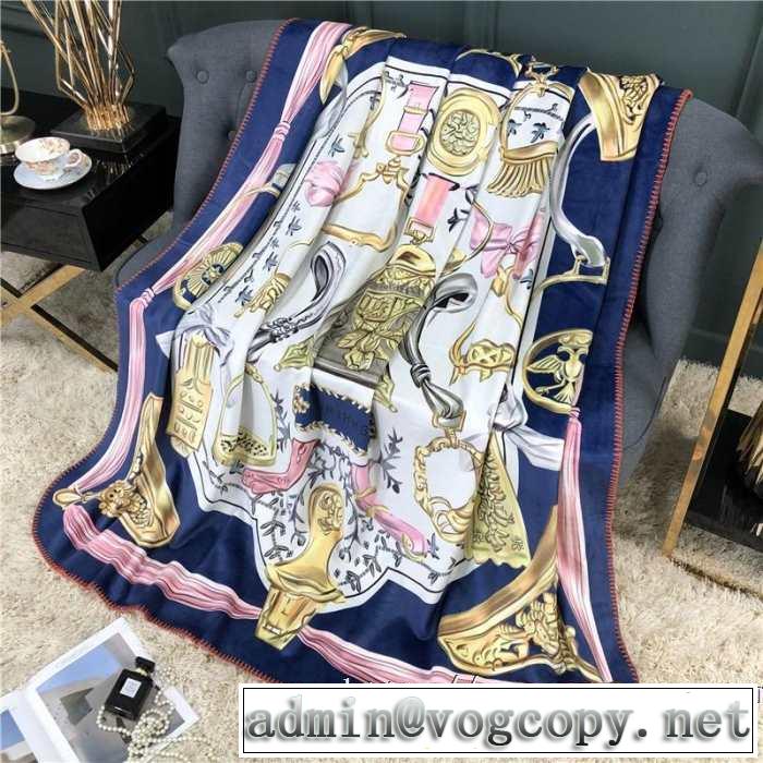 おすすめ大人かわいい着こなし エルメス高密度の超極細の繊維を使う HERMES ブランケット 四季通用 超便利