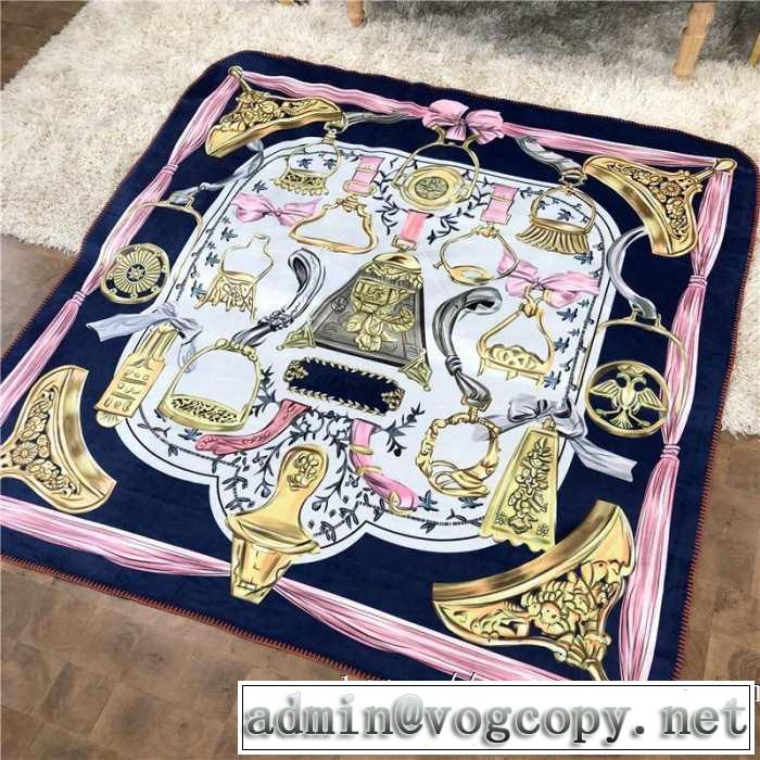 おすすめ大人かわいい着こなし エルメス高密度の超極細の繊維を使う HERMES ブランケット 四季通用 超便利